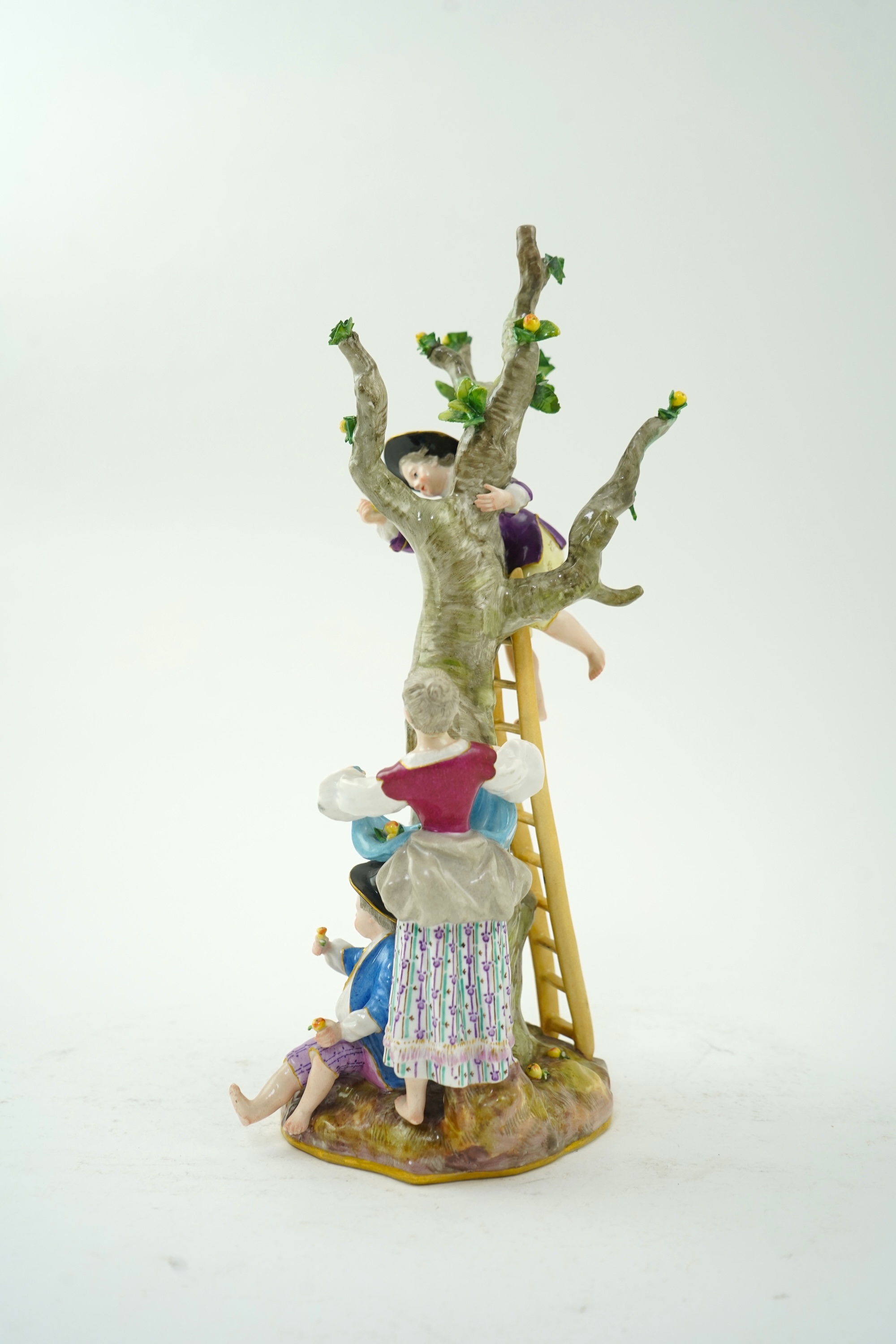 A Meissen group of apple pickers, 19th century